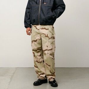 Stussy Men's Camo Cargo Jeans in Light Green, Tan & Brown